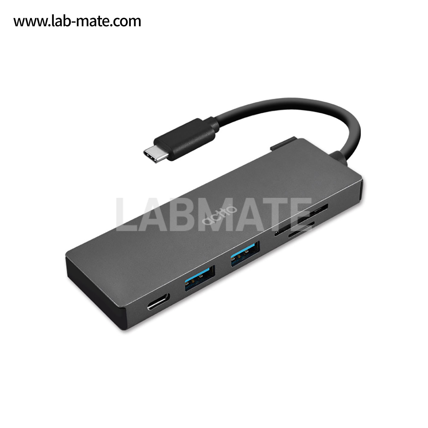 랩메이트,5in1 타입C 카드리더 & 허브,타입C 카드리더&허브 / 타입C PD 급속 충전 지원(최대 100W) / USB 3.2 Gen1 [그레이],ACTTO