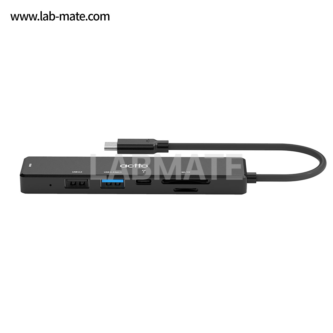 랩메이트,유니온 타입C 멀티 허브,6 in 1 멀티 허브 / PD + HDMI + USB 3.2 Gen1 + USB 2.0 + SD + TF [블랙],ACTTO